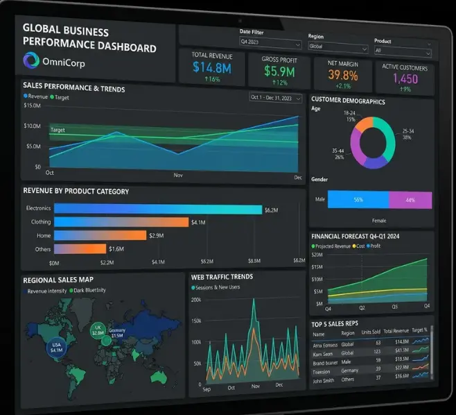 تحليل البيانات واستخراج الرؤى الإحصائية وبناء لوحات تحكم (Dashboards) احترافية
