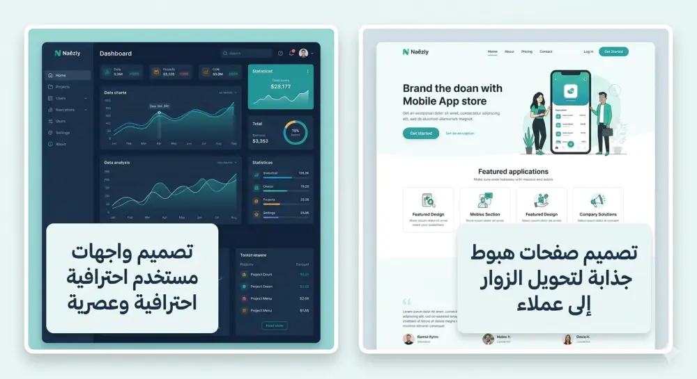 تصميم واجهات مستخدم (UI/UX) احترافية وعصرية للمواقع الإلكترونية