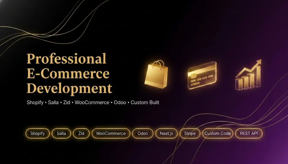 إنشاء متجر إلكتروني احترافي Shopify أو سلة أو WooCommerce أو custom code