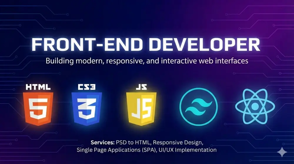 تطوير وجهة موقع مكونه من صفحتان