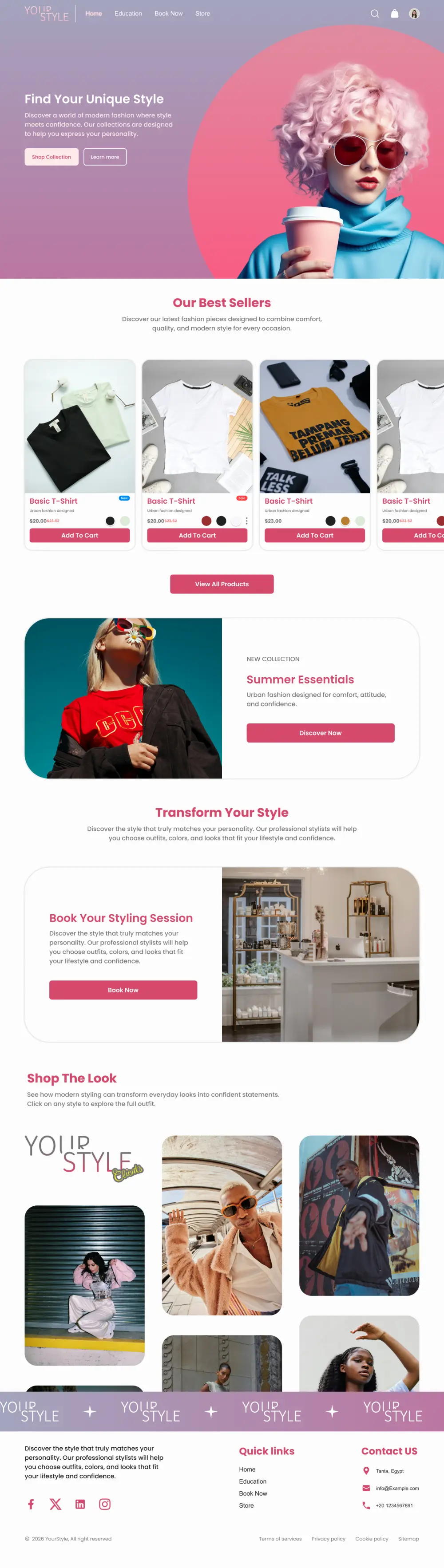 تصميم صفحة هبوط landing page (UI/UX)