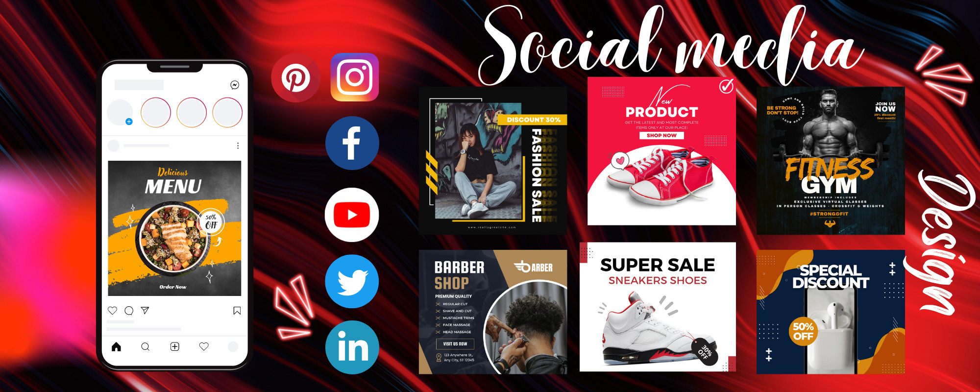 سأقوم بتصميم منشورات احترافية على الانستغرام وإعلانات لافتة  لوسائل التواصل الاجتماعي