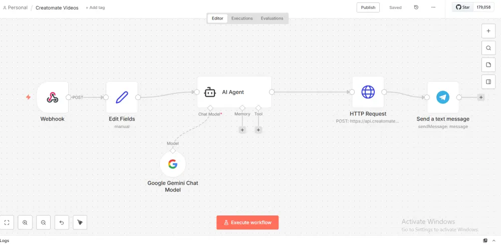 بناء نظام أتمتة ذكي بوت واتساب أو تيليجرام باستخدام n8n وذكاء اصطناعي