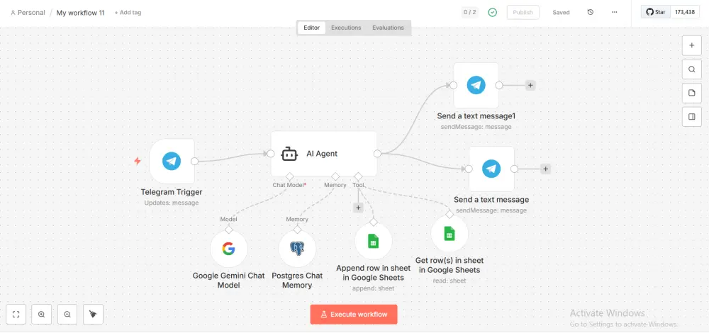 بناء نظام أتمتة ذكي بوت واتساب أو تيليجرام باستخدام n8n وذكاء اصطناعي