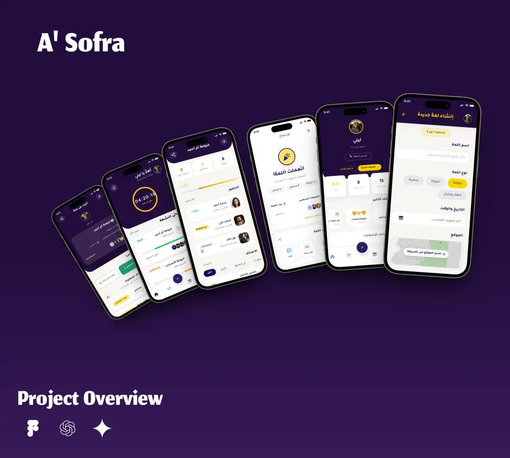 تصميم واجهات مستخدم (UI/UX) احترافية وعصرية لتطبيقك أو موقعك.
