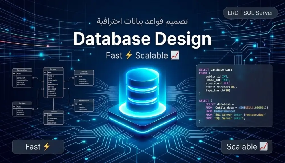 تصميم قواعد بيانات احترافية SQL +ERD بأداء سريع وقابل للتوسع
