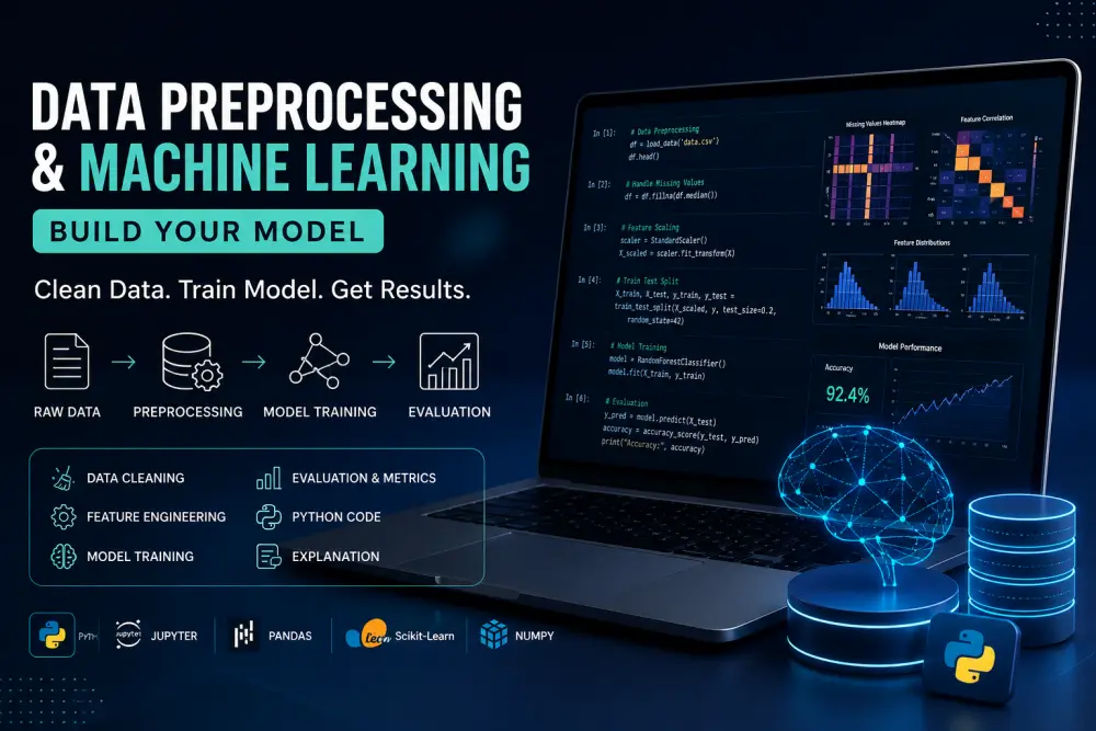 تحضير البيانات وبناء نموذج Machine Learning بسيط لمشروعك