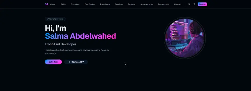 برمجة وتصميم بورتفوليو (Portfolio) احترافي باستخدام React