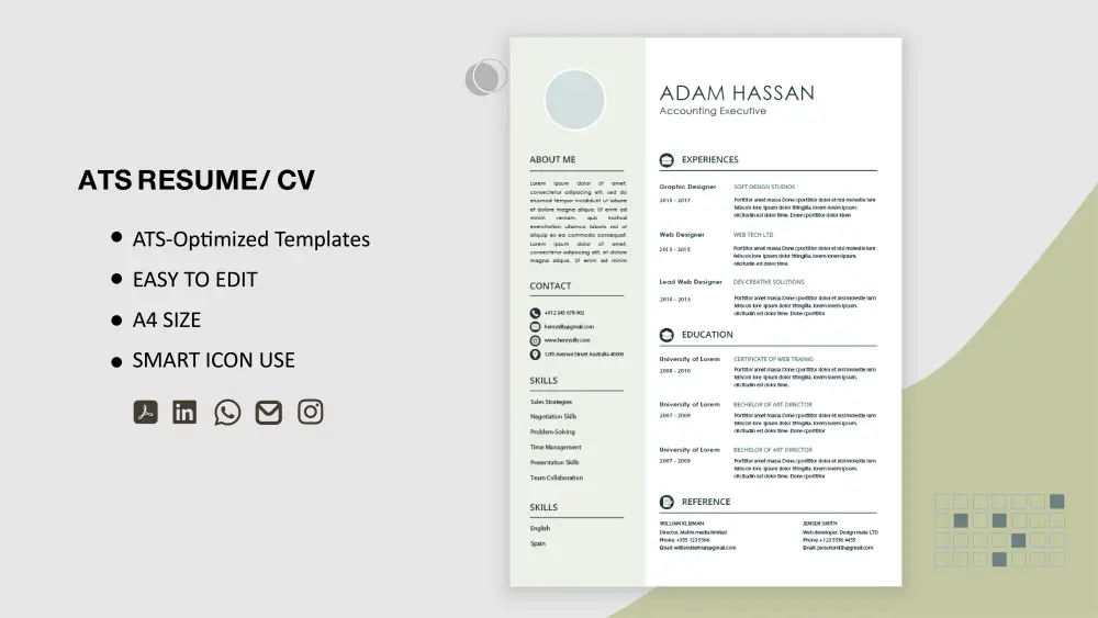 تصميم سيرة ذاتية (CV) احترافية ومتوافقة مع أنظمة الـ ATS باللغة العربية أو اللغة الانجليزية