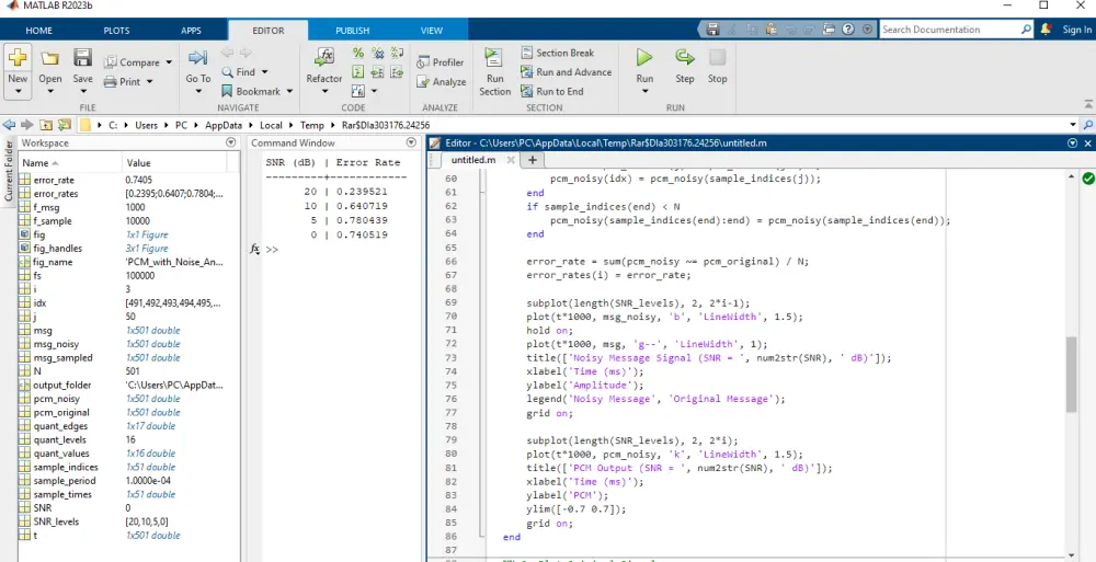 حل وتنفيذ مشاريع MATLAB