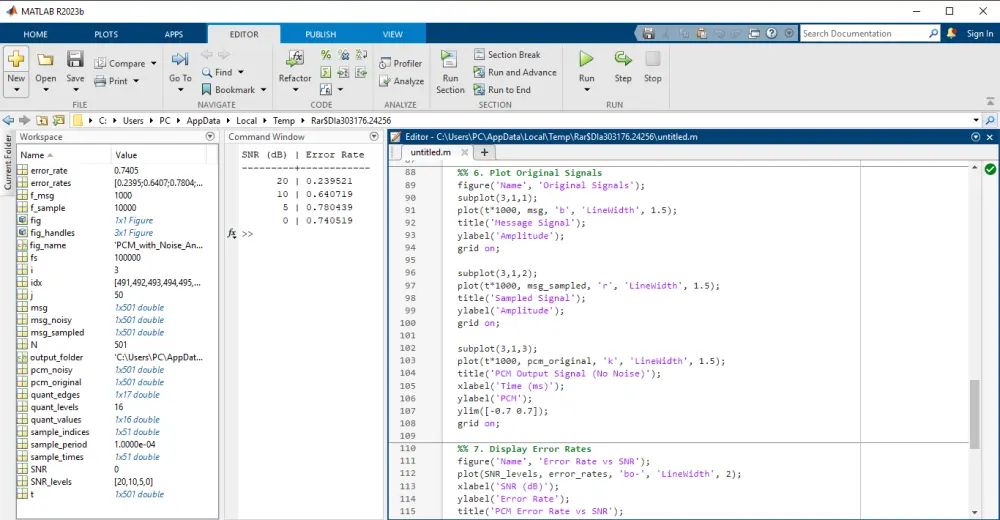 حل وتنفيذ مشاريع MATLAB