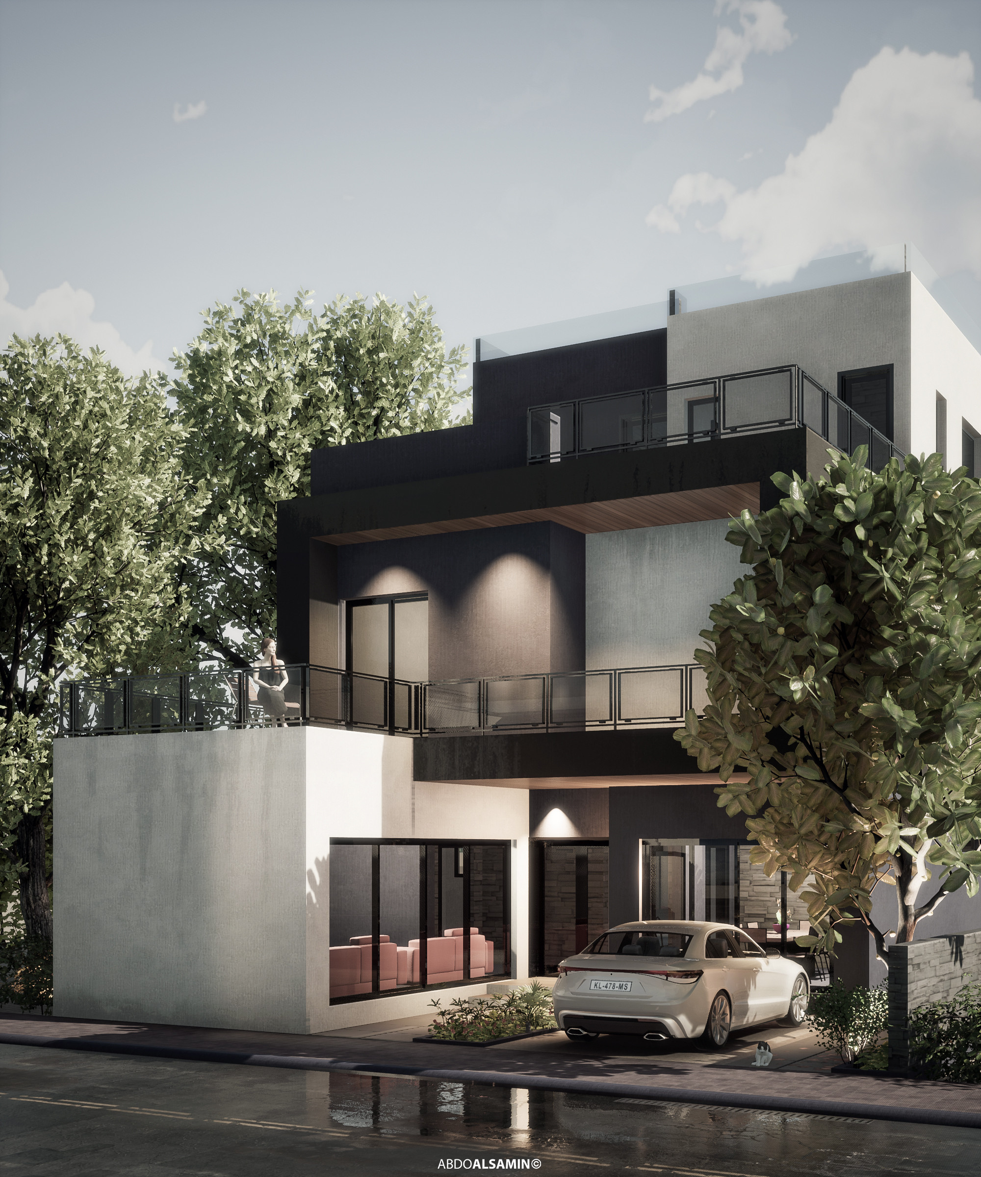 تصميم فيلا معماري (واجهات)