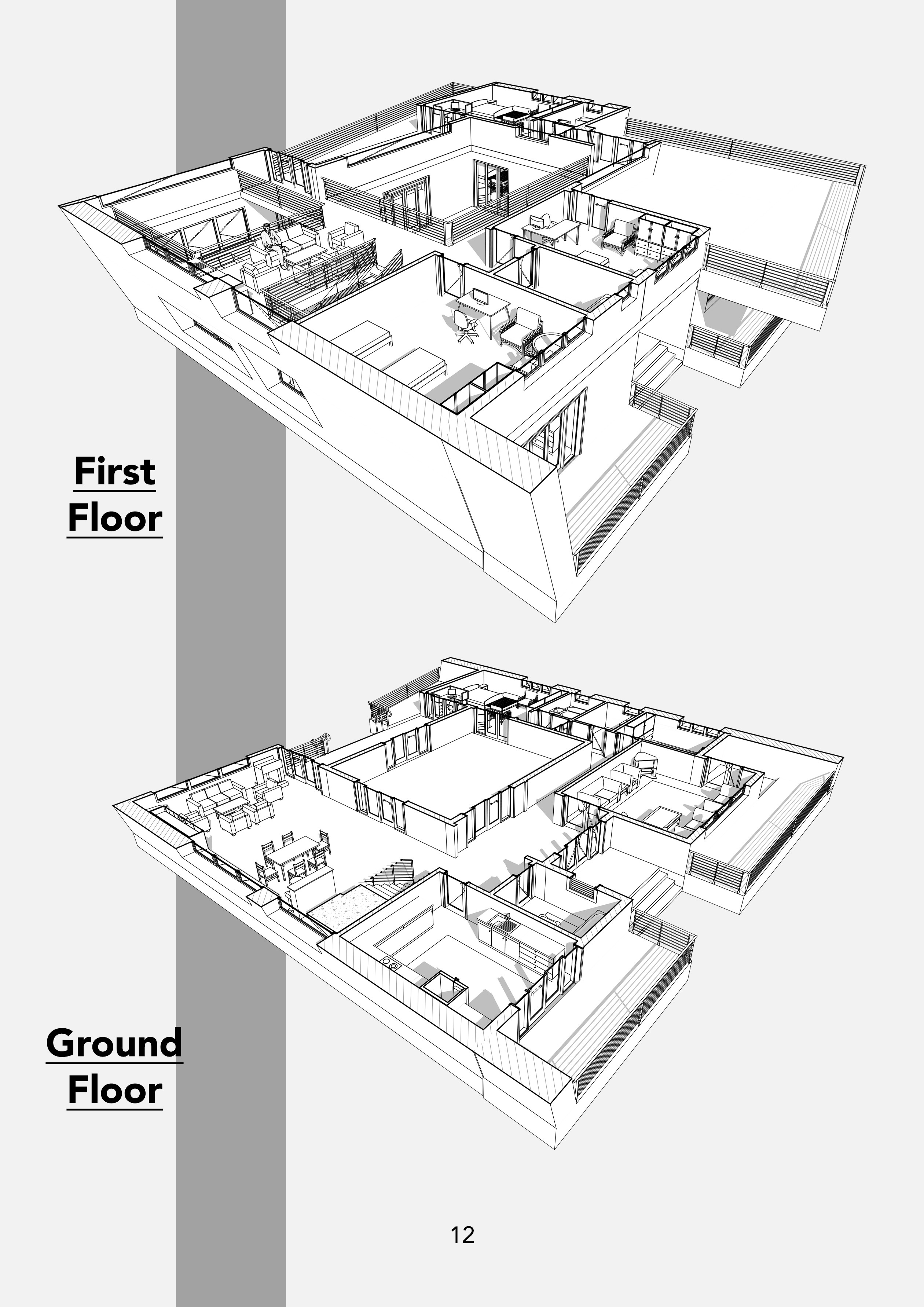 تصميم فيلا معماري (مساقط)