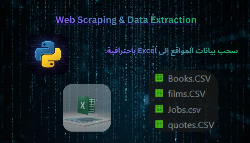 استخراج  البيانات(Web Scraping) من أي موقع إلكتروني بدقة واحترافية.