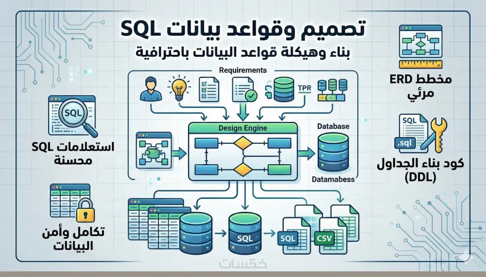 بناء وتصميم قواعد البيانات وكتابة استعلامات SQL المعقدة