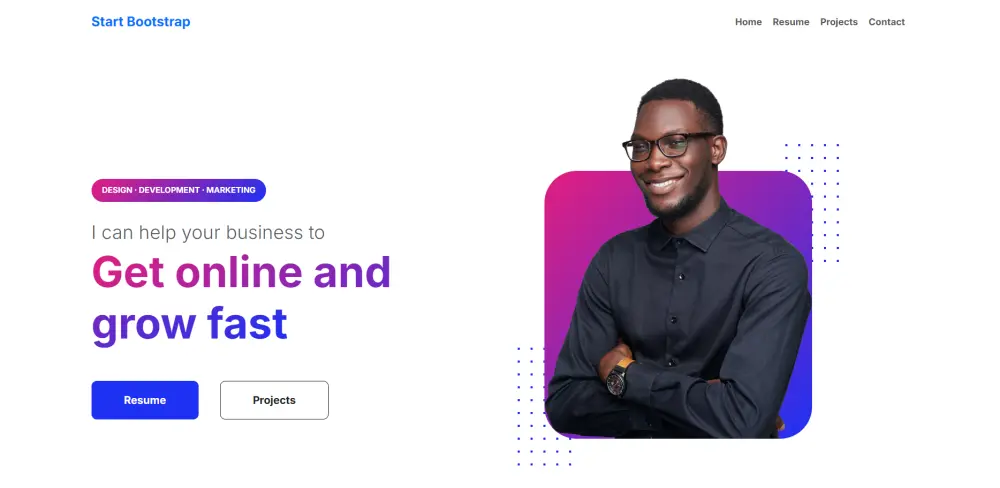 تصميم وتطوير صفحة ويب احترافية (Front-End)