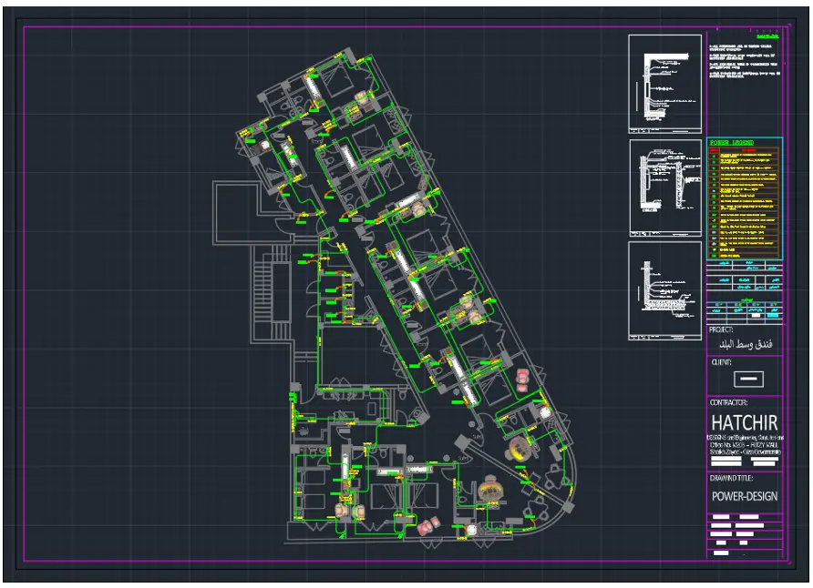 إعداد وتصميم الدراسات الكهربائية ورسم مخططات AutoCAD