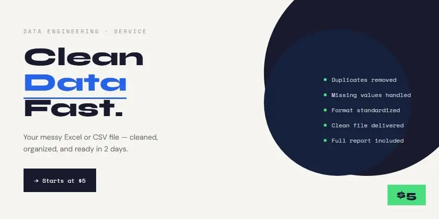 سأنظف وأرتب ملف البيانات بتاعك خلال يومين باستخدام Python