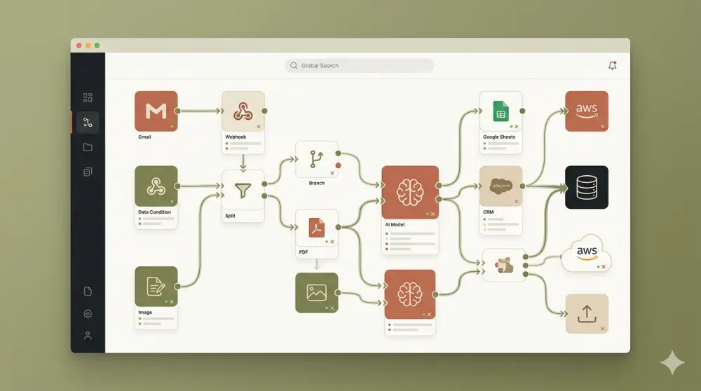 سأقوم ببناء Workflow Automation باستخدام n8n وربط التطبيقات والذكاء الاصطناعي