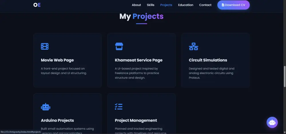 تصميم بروتفوليو بسيط ( Simple Portfolio Design )