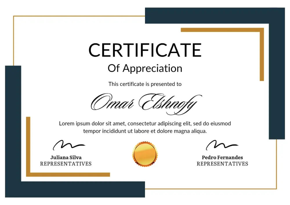 تصميم شهادات احترافية مخصصة للغة العربية والإنجليزية