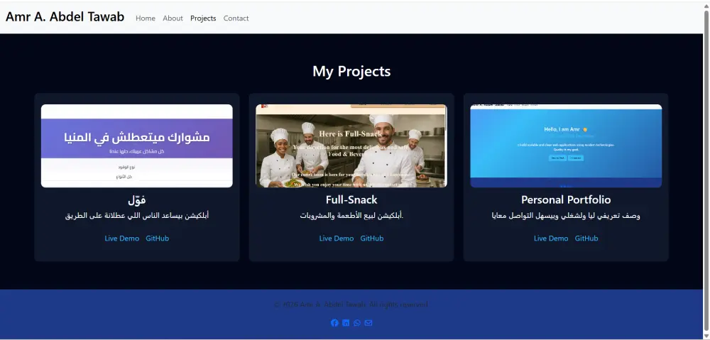 بعمل ويبسايت بورتفوليو كامل بالشكل اللي يناسب متطلبات العميل وبسرعة كبيرة