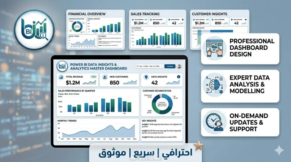 تصميم لوحات تحكم (Dashboards) احترافية وتفاعلية عبر Power BI