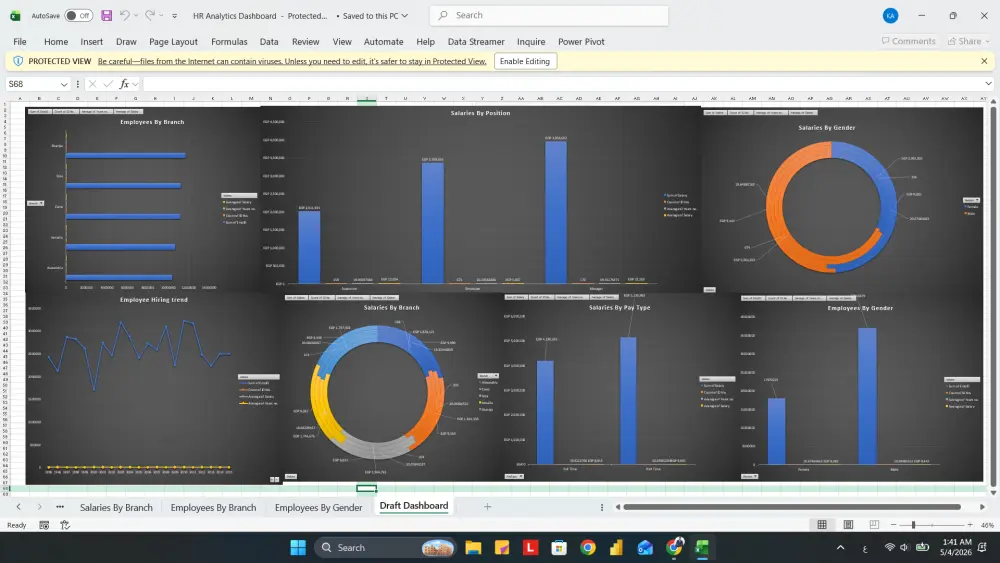 تصميم لوحات تحكم (Dashboards) احترافية وتفاعلية عبر Excel
