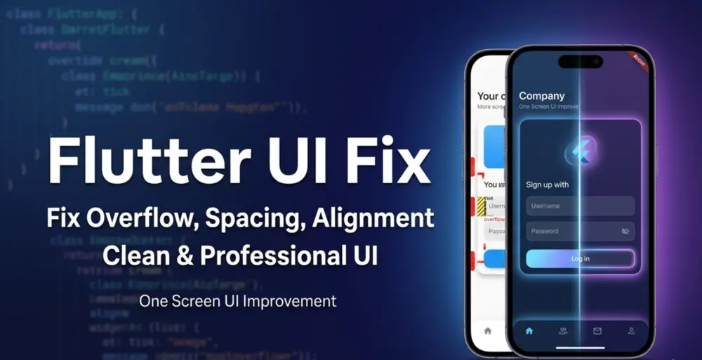 سأقوم بإصلاح مشاكل واجهة Flutter البسيطة وتحسين الواجهه