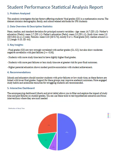 piovt table and 3 charts with excel