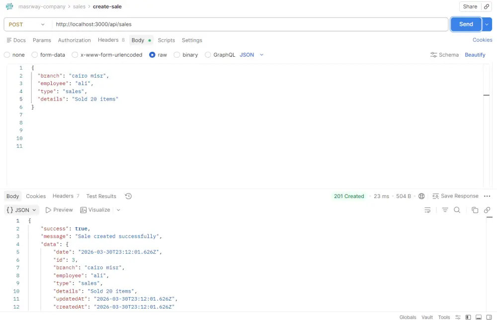 تصميم REST API احترافي باستخدام Node.js و Express.js لإدارة البيانات (CRUD كامل)