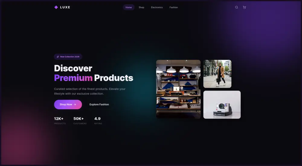 سوف أقوم بتكويد واجهة أمامية (Front-End) لمتجر إلكتروني مكونة من 3 صفحات أساسية (الرئيسية، تفاصيل المنتج، سلة المشتريات) باستخدام React