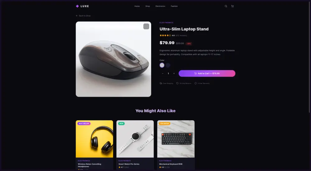 سوف أقوم بتكويد واجهة أمامية (Front-End) لمتجر إلكتروني مكونة من 3 صفحات أساسية (الرئيسية، تفاصيل المنتج، سلة المشتريات) باستخدام React