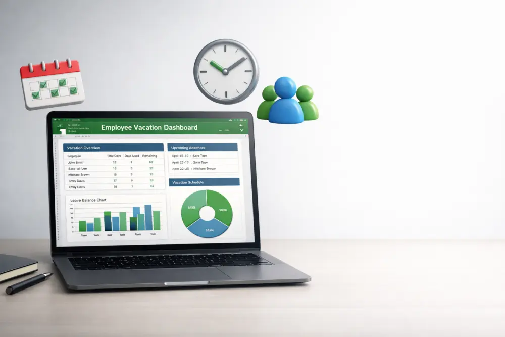 ملف إكسل (Excel) احترافي لإدارة وتتبع رصيد إجازات الموظفين بدقة