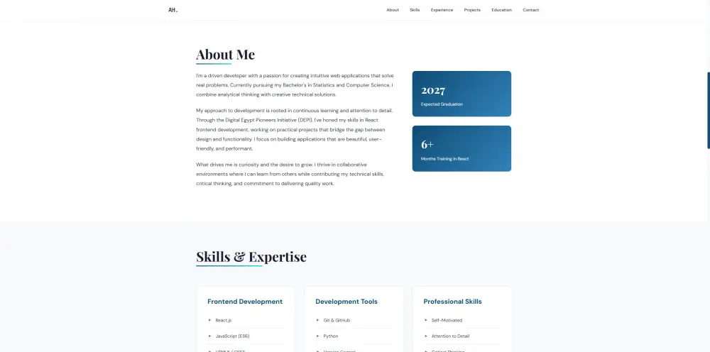 سأقوم بإنشاء موقع Portfolio احترافي ومتجاوب
