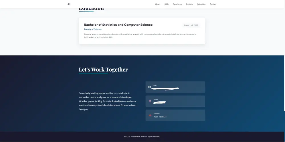 سأقوم بإنشاء موقع Portfolio احترافي ومتجاوب