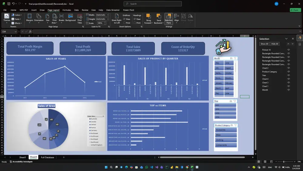سأقوم بـ تحليل البيانات وتنظيمها وتصميم Dashboard احترافية وتفاعلية باستخدامMicrosoft Excel لعرض البيانات بطريقة سهلة وواضحة.