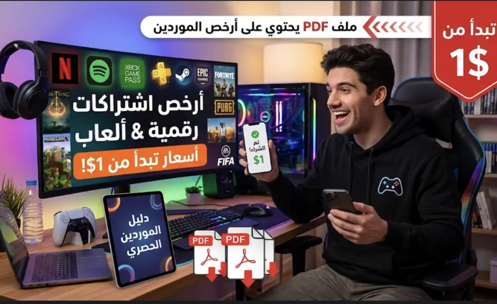 ملف pdf يحتوي ارخص موردين الاشتراكات الرقمية والالعاب بأسعار تبدأ من 1$
