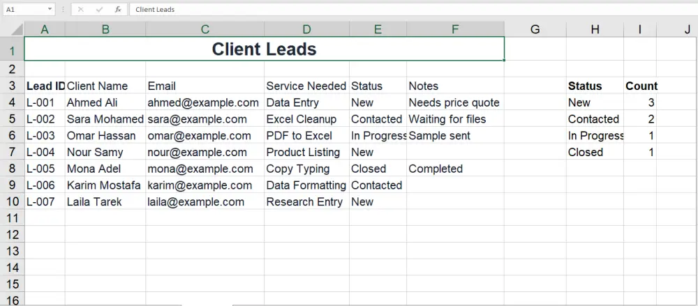 ادخال بيانات علي Excel