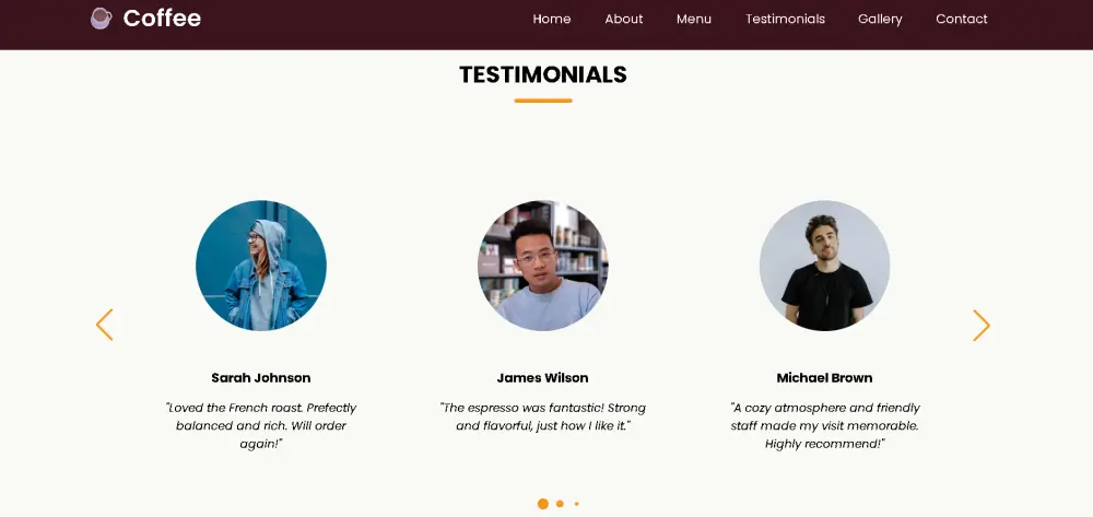 تصميم Landing Page احترافية لمقهىCoffee Shop