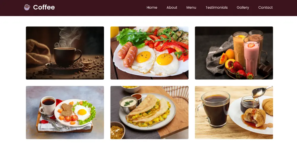 تصميم Landing Page احترافية لمقهىCoffee Shop