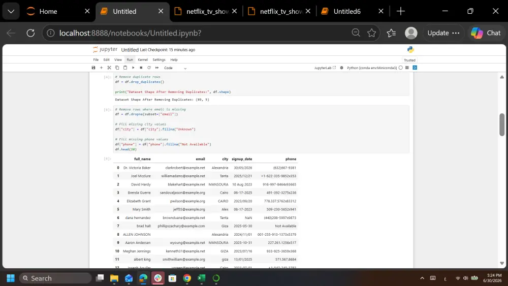 تنظيف البيانات باستخدام Python وPandas وتحويلها إلى بيانات جاهزة للتحليل