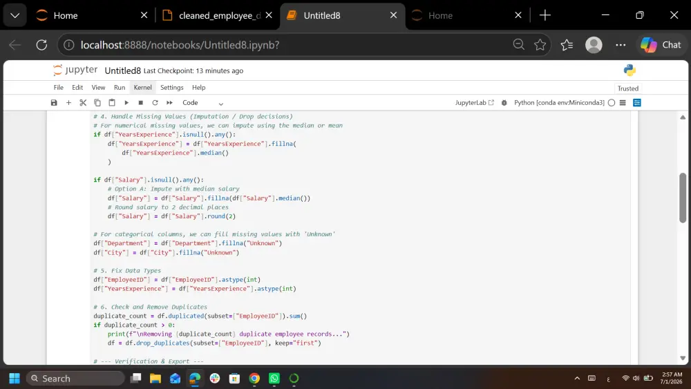 تنظيف، هيكلة، وإعداد البيانات الاحترافي باستخدام Python (Pandas & Numpy)