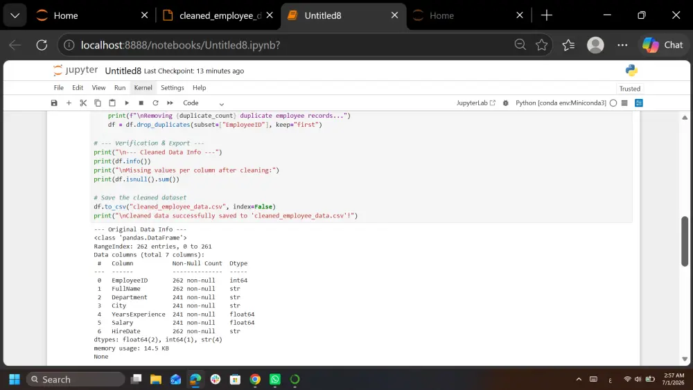 تنظيف، هيكلة، وإعداد البيانات الاحترافي باستخدام Python (Pandas & Numpy)