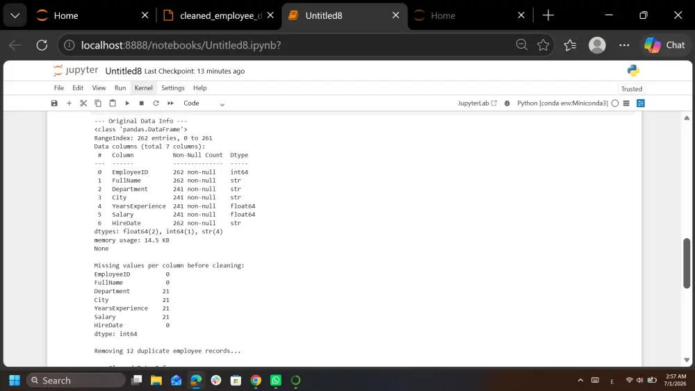 تنظيف، هيكلة، وإعداد البيانات الاحترافي باستخدام Python (Pandas & Numpy)