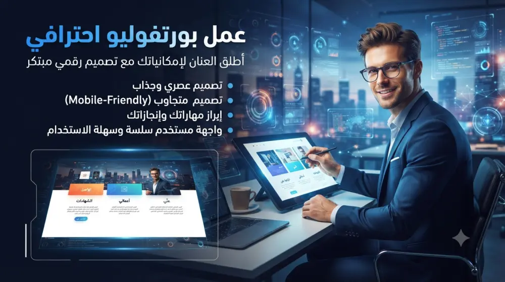 تصميم بورتفوليو احترافي ومتجاوب لعرض أعمالك 🌐🚀