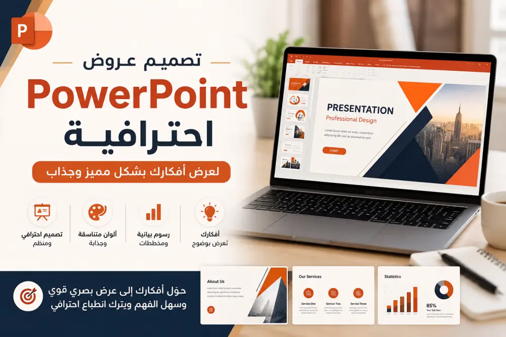 تصميم عروض PowerPoint احترافية وجذابة لعرض أفكارك بشكل مميز