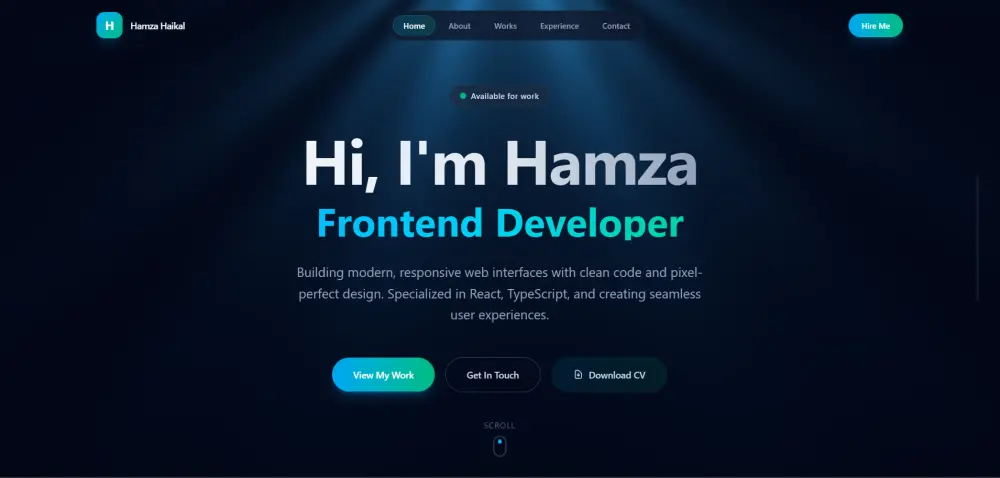 تصميم موقع Portfolio شخصي احترافي باستخدام HTML و CSS و TailwindوReact