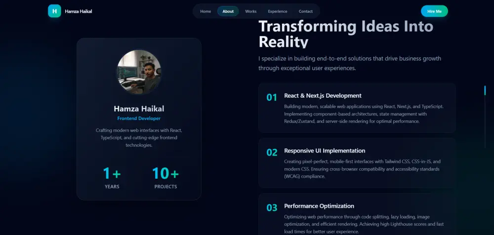 تصميم موقع Portfolio شخصي احترافي باستخدام HTML و CSS و TailwindوReact