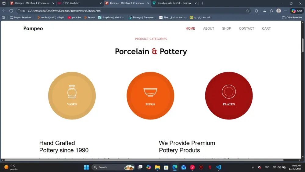 تصميم صفحة هبوط تفاعلية باستخدام Html,Css,JavaScript متجاوب مع جميع الاجهزة